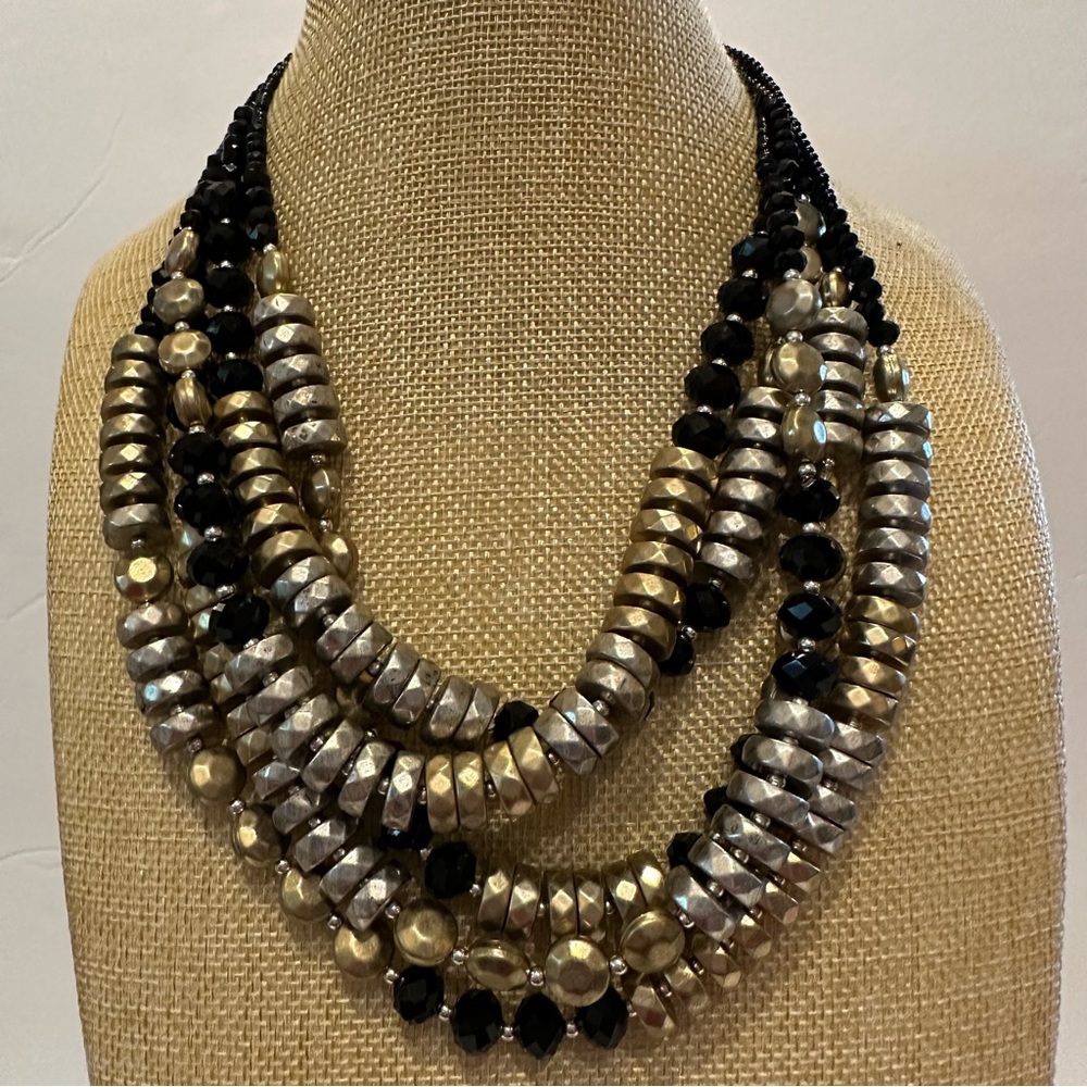 Chico's Multistrand Beaded Statement Necklace In … - image 3